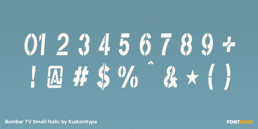 Bomber TV Small Italic Font Poster #4