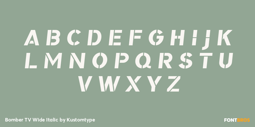 Bomber TV Wide Italic Font Poster #3