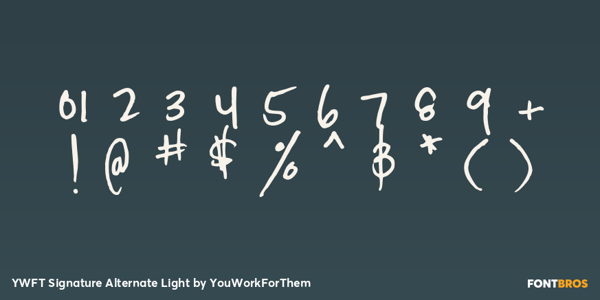 YWFT Signature Alternate Light Font Poster #1