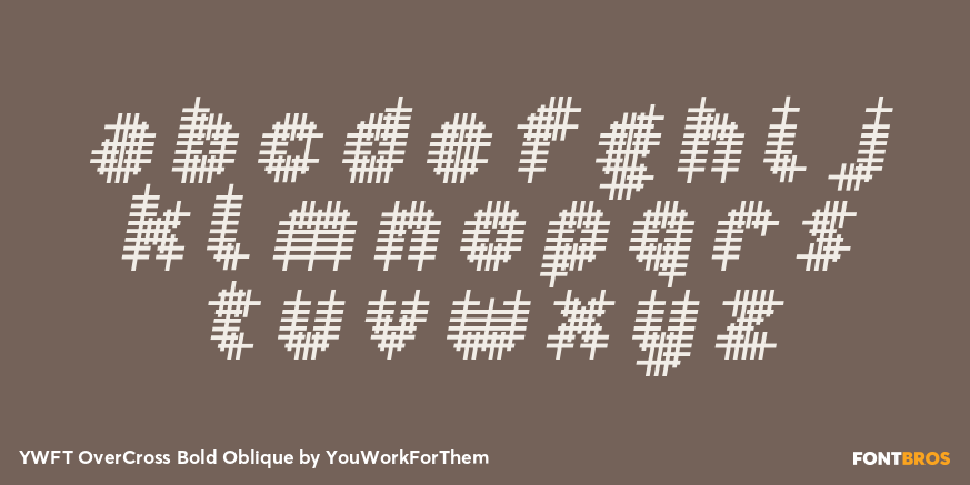 YWFT OverCross Bold Oblique Font Poster #3