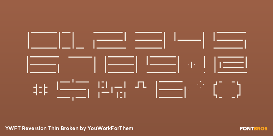 YWFT Reversion Thin Broken Font Poster #4