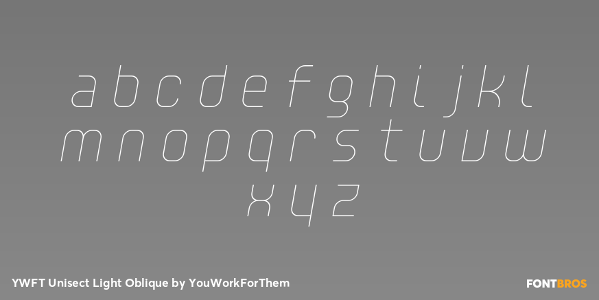 YWFT Unisect Light Oblique Font Poster #3