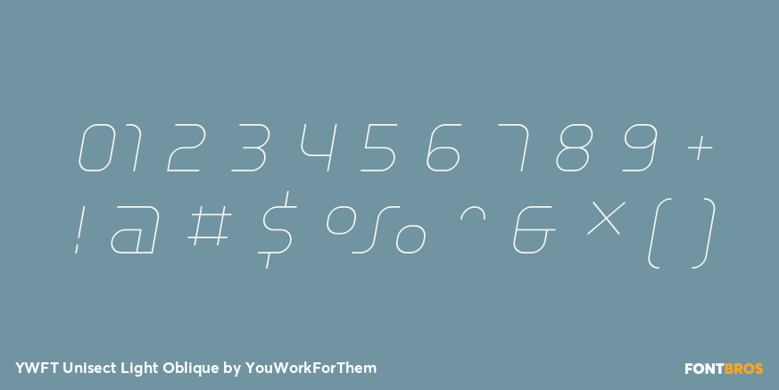 YWFT Unisect Light Oblique Font Poster #4
