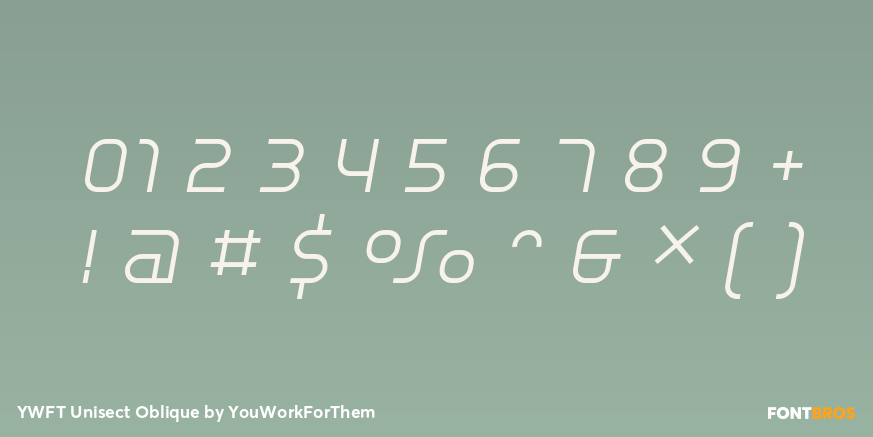 YWFT Unisect Oblique Font Poster #4