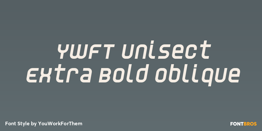 YWFT Unisect Extra Bold Oblique Poster
