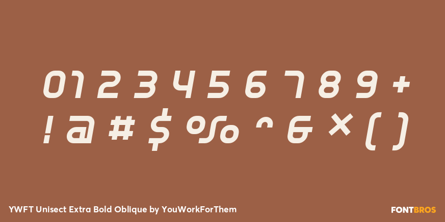 YWFT Unisect Extra Bold Oblique Font Poster #4