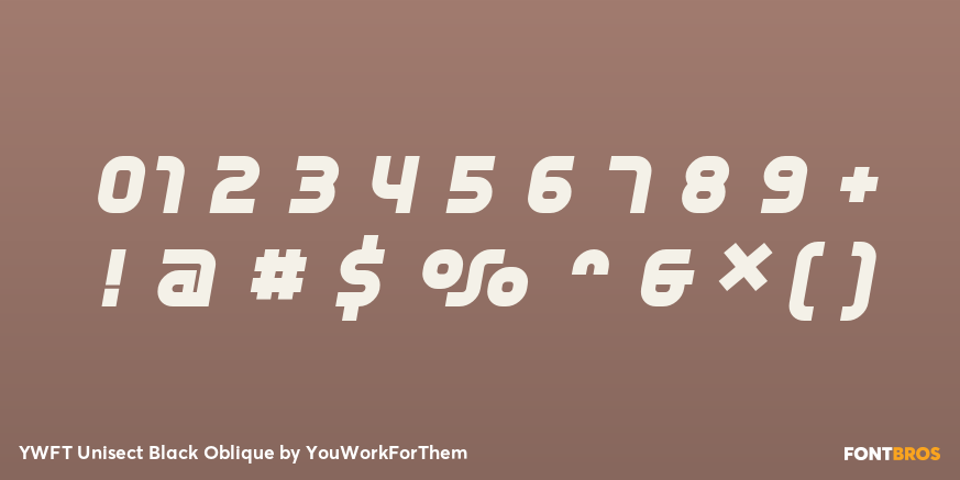 YWFT Unisect Black Oblique Font Poster #1