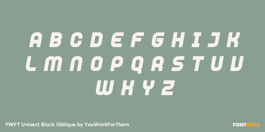 YWFT Unisect Black Oblique Font Poster #2
