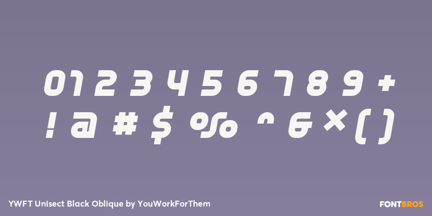 YWFT Unisect Black Oblique Font Poster #4