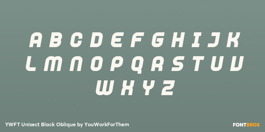 YWFT Unisect Black Oblique Font Poster #1