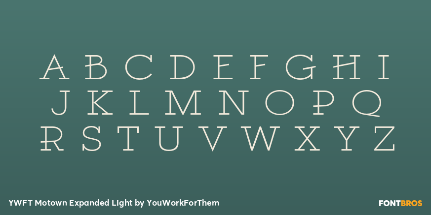 YWFT Motown Expanded Light Font Poster #2