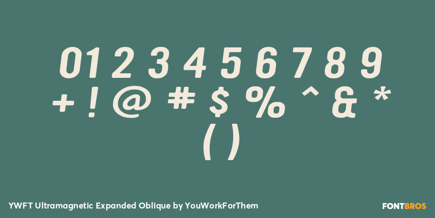 YWFT Ultramagnetic Expanded Oblique Font Poster #4