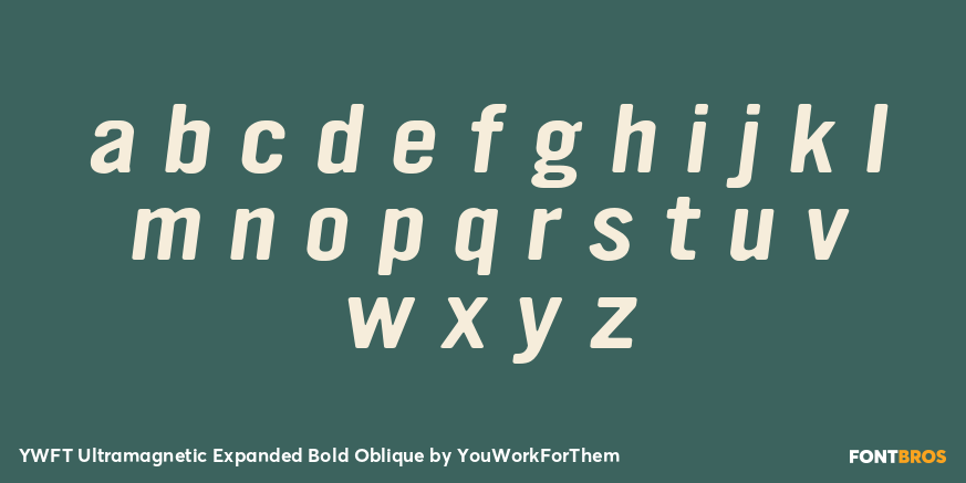 YWFT Ultramagnetic Expanded Bold Oblique Font Poster #3