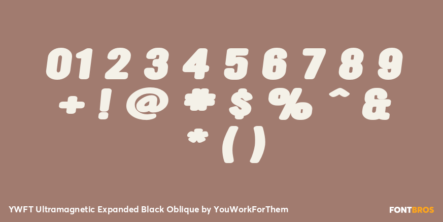 YWFT Ultramagnetic Expanded Black Oblique Font Poster #4