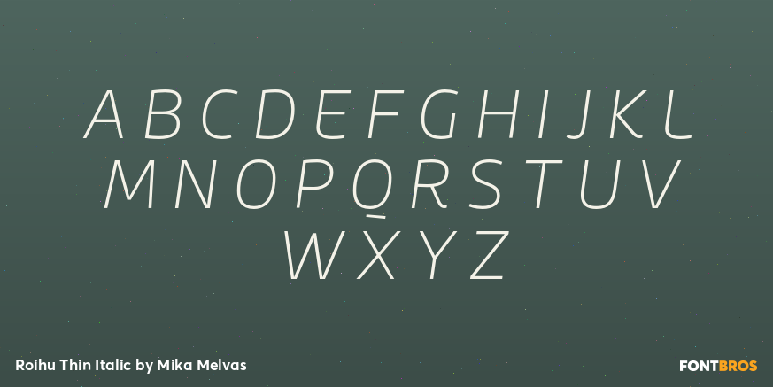 Roihu Thin Italic Font Poster #2