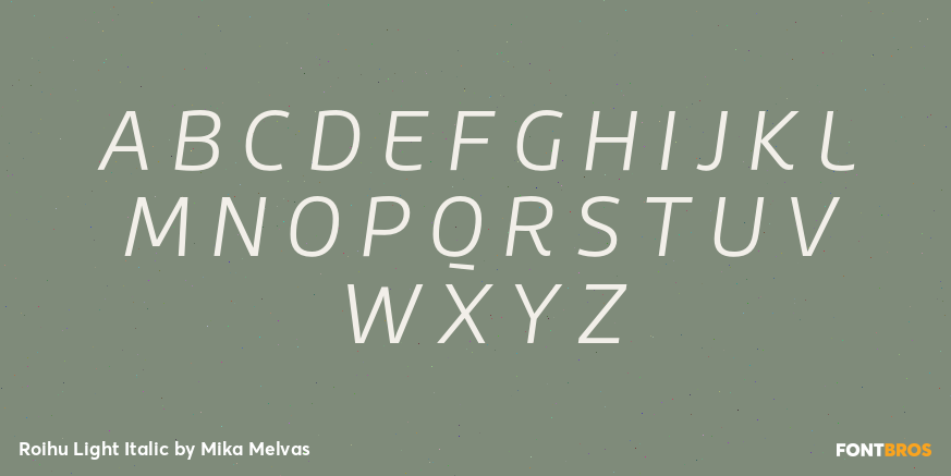 Roihu Light Italic Font Poster #1