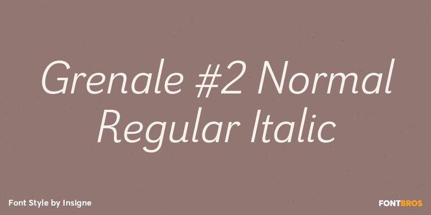 Grenale #2 Normal Regular Italic Font Poster #1