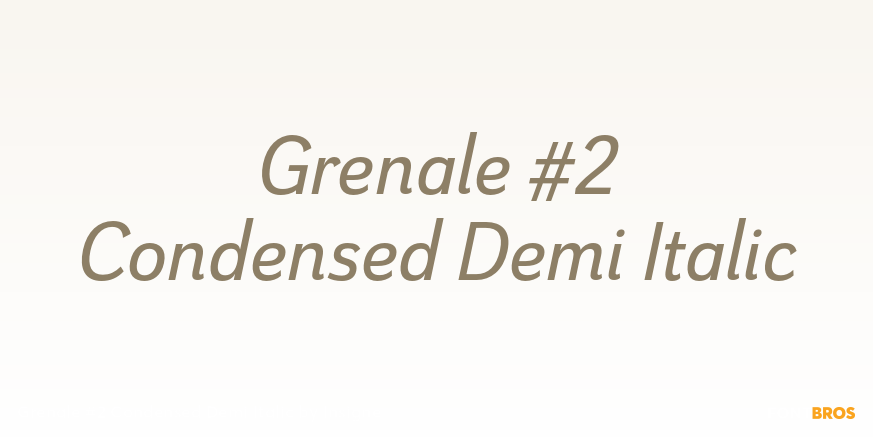 Grenale #2 Condensed Demi Italic Font Poster #1