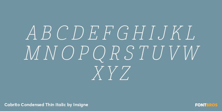 Cabrito Condensed Thin Italic Font Poster #2