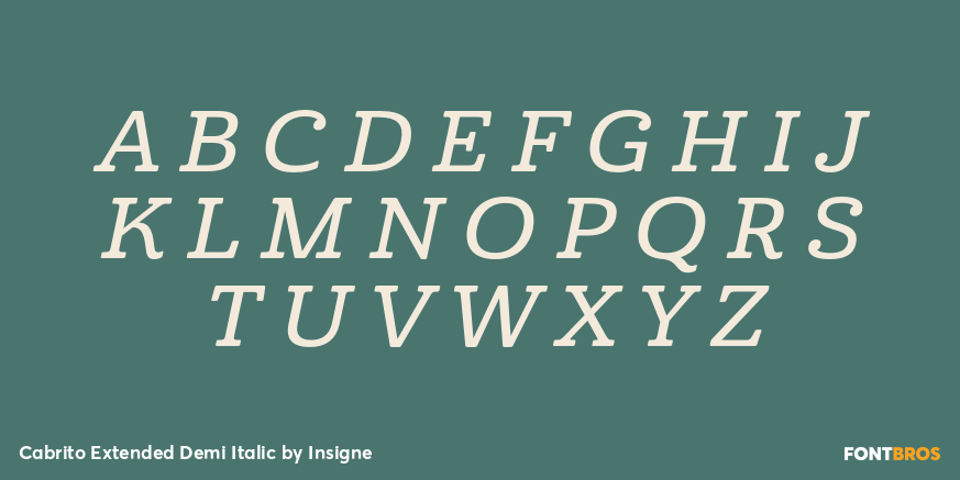Cabrito Extended Demi Italic Font Poster #2