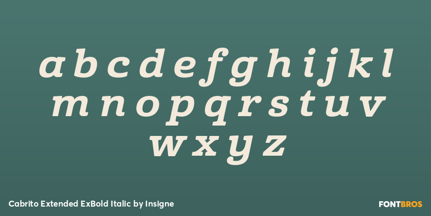 Cabrito Extended ExBold Italic Font Poster #1