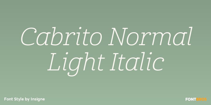 Cabrito Normal Light Italic Font Poster #1
