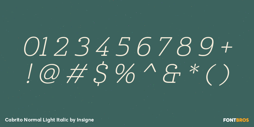 Cabrito Normal Light Italic Font Poster #4