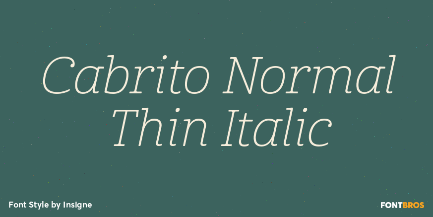 Cabrito Normal Thin Italic Font Poster #1