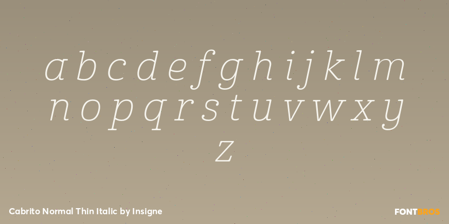 Cabrito Normal Thin Italic Font Poster #3