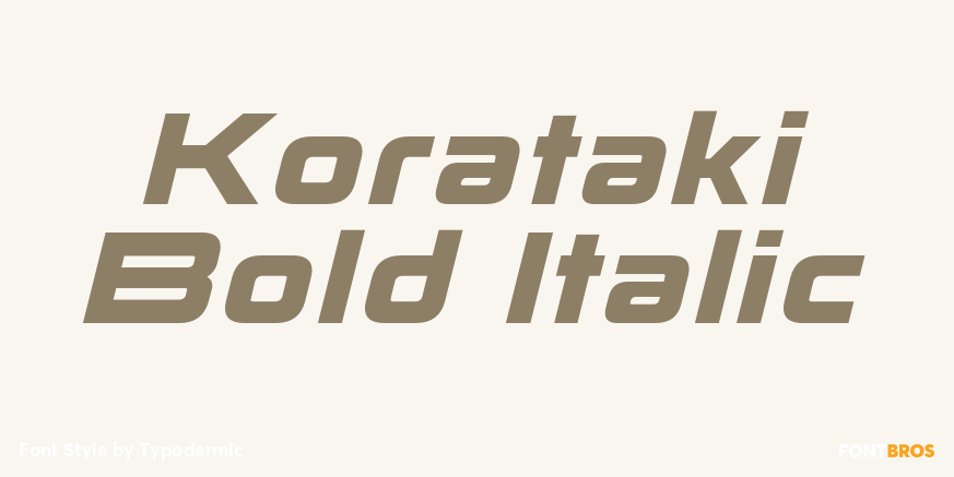 Korataki Bold Italic Poster