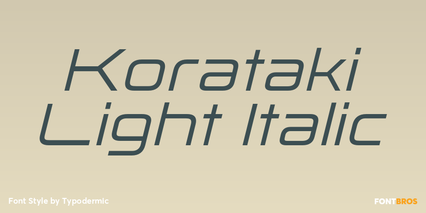Korataki Light Italic Poster