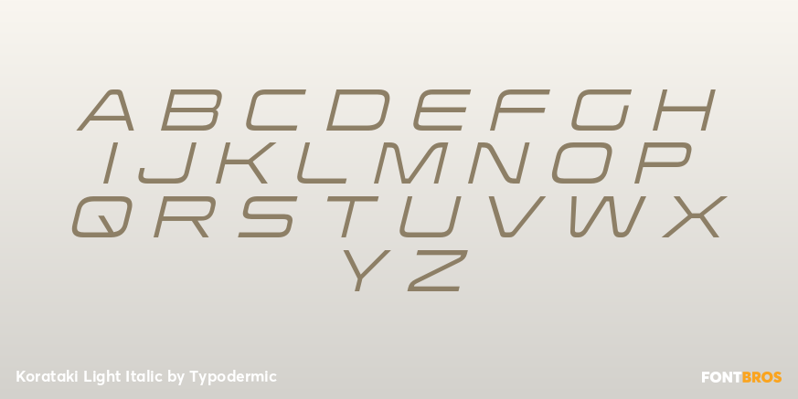 Korataki Light Italic Font Poster #2