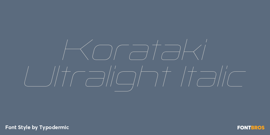 Korataki Ultralight Italic Poster