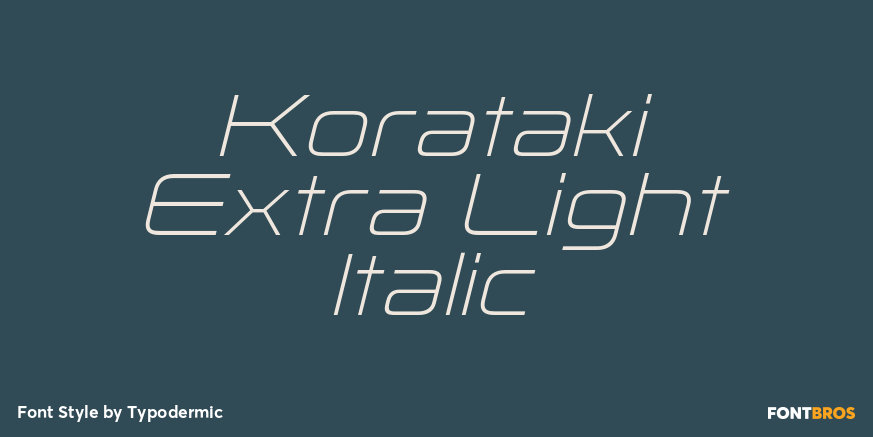 Korataki Extra Light Italic Poster