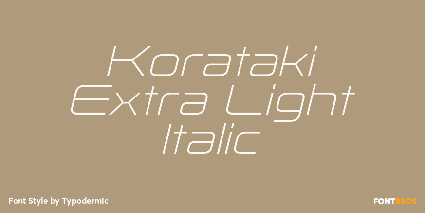 Korataki Extra Light Italic Poster