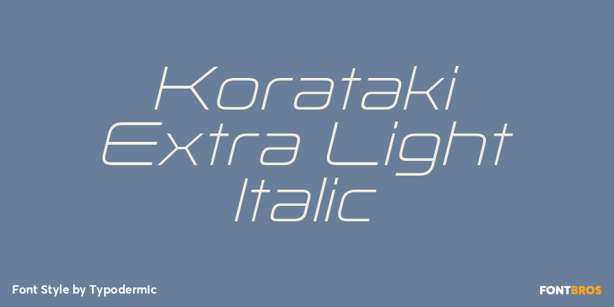 Korataki Extra Light Italic Poster