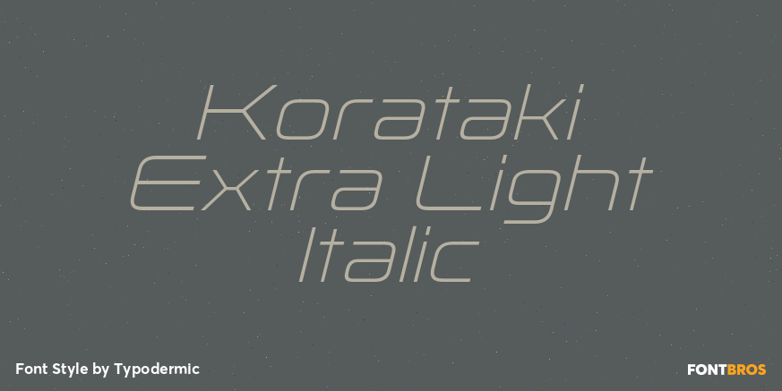 Korataki Extra Light Italic Poster