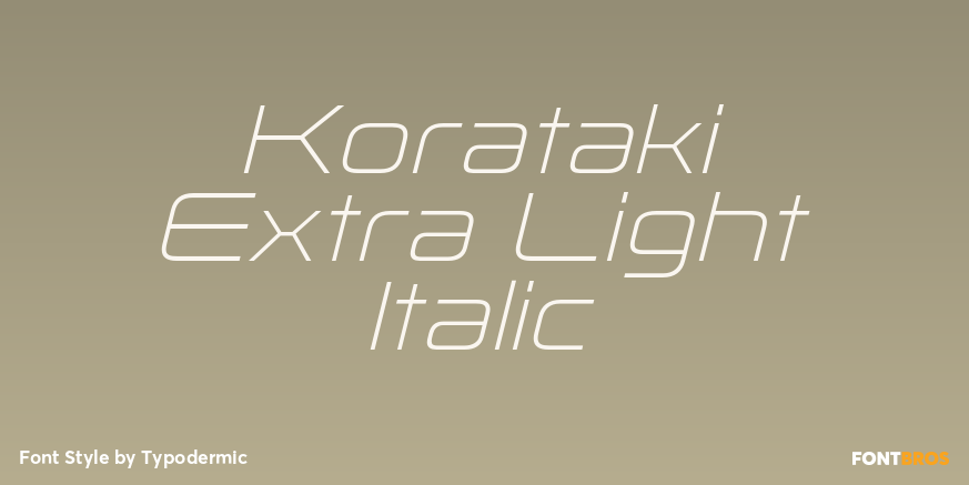 Korataki Extra Light Italic Poster