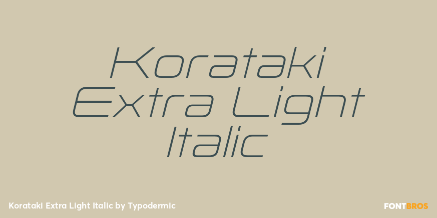 Korataki Extra Light Italic Poster