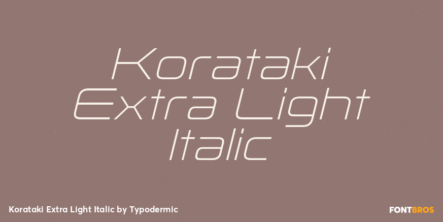 Korataki Extra Light Italic Poster