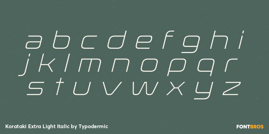 Korataki Extra Light Italic Font Poster #1