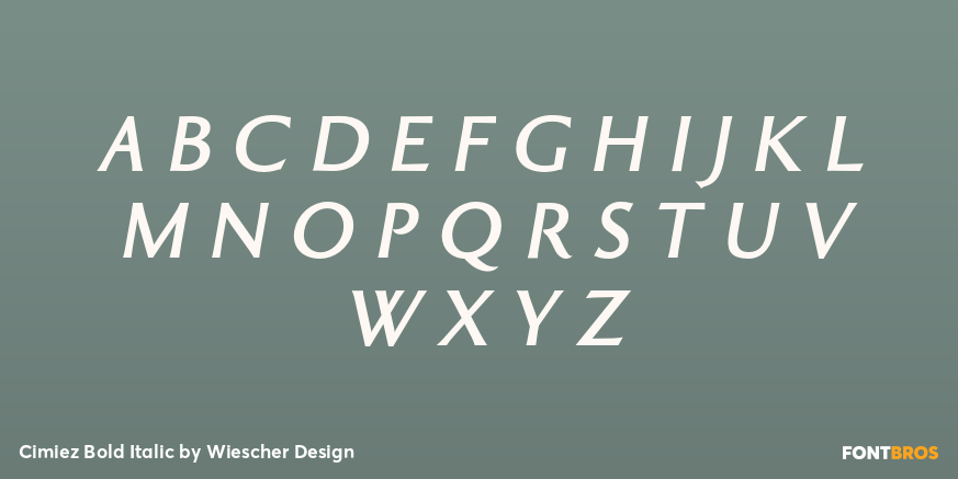 Cimiez Bold Italic Font Poster #1