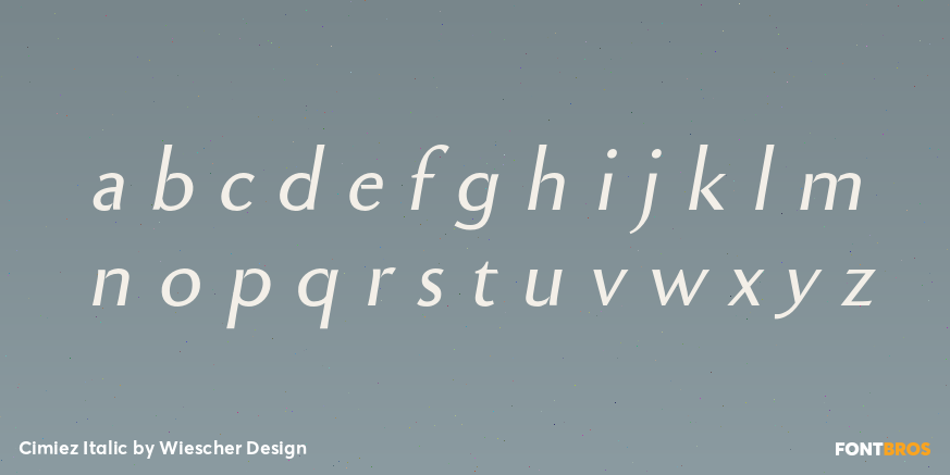 Cimiez Italic Font Poster #1
