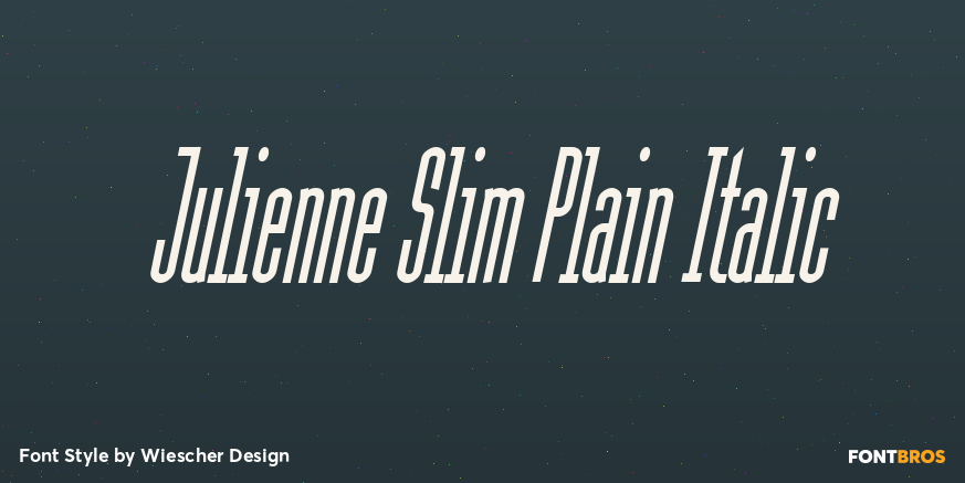 Julienne Slim Plain Italic Font Poster #1