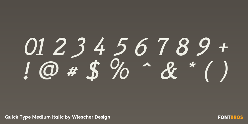 Quick Type Medium Italic Font Poster #1