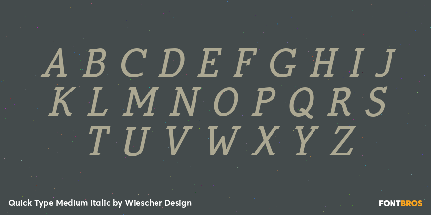 Quick Type Medium Italic Font Poster #1