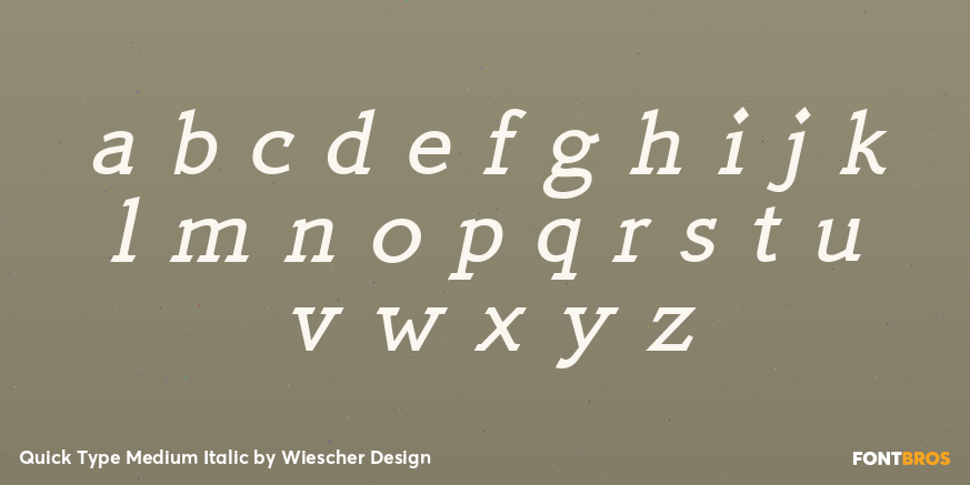 Quick Type Medium Italic Font Poster #1
