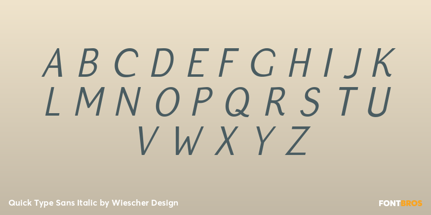 Quick Type Sans Italic Font Poster #2