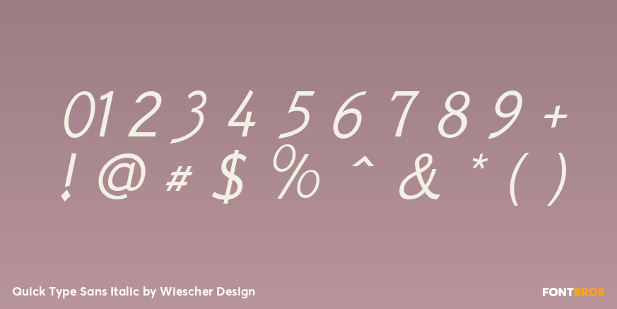 Quick Type Sans Italic Font Poster #4