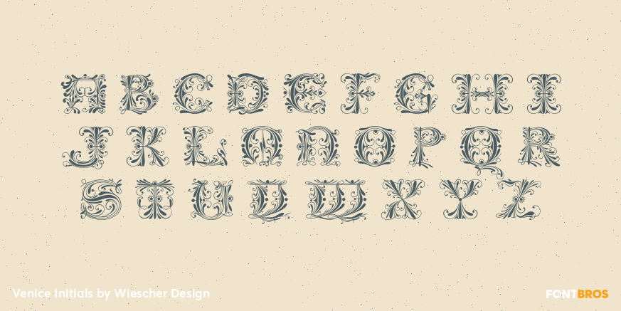 Venice Initials Font Poster #2